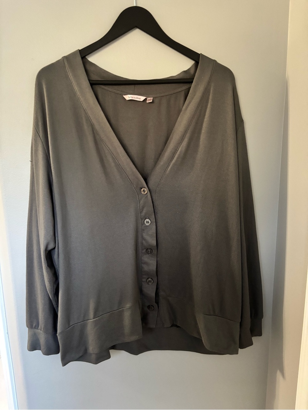 La Vie En Rose Front Button Cozy Cardigan - Size: XL